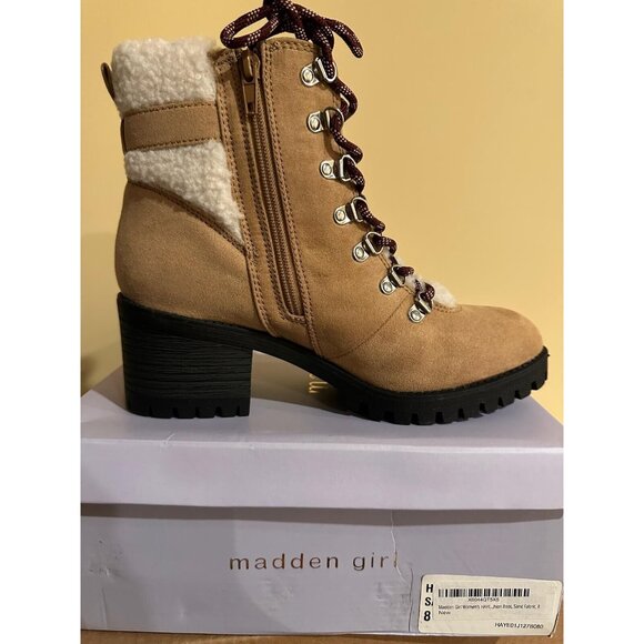 Madden Girl Women's Hayess Faux Fur Fashion Boot Sand Fabric Size US 8 - Picture 8 of 8